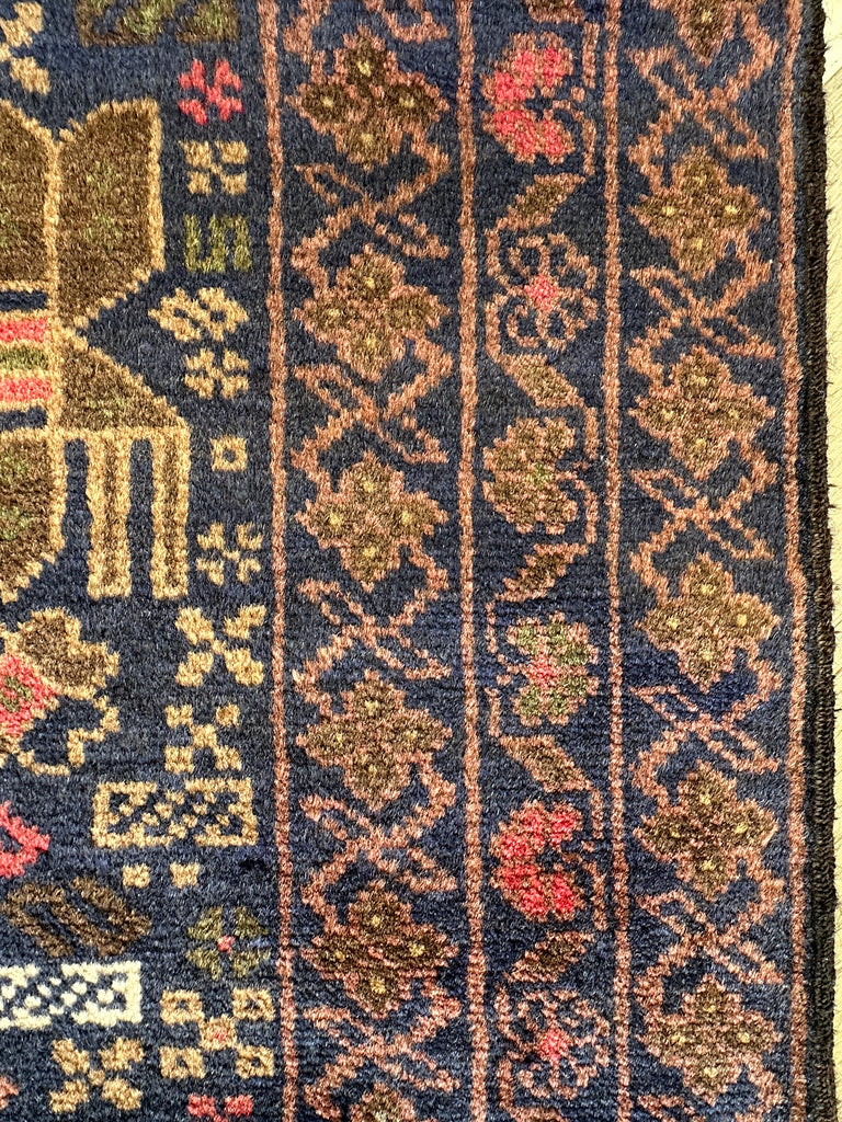 Vintage Afghan handmade Chobi runner 291x85 cm
