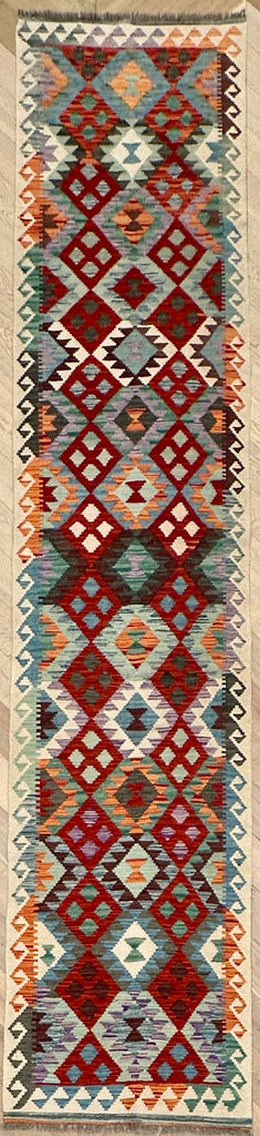 Afghan hand made Kilim runner 407x79 cm