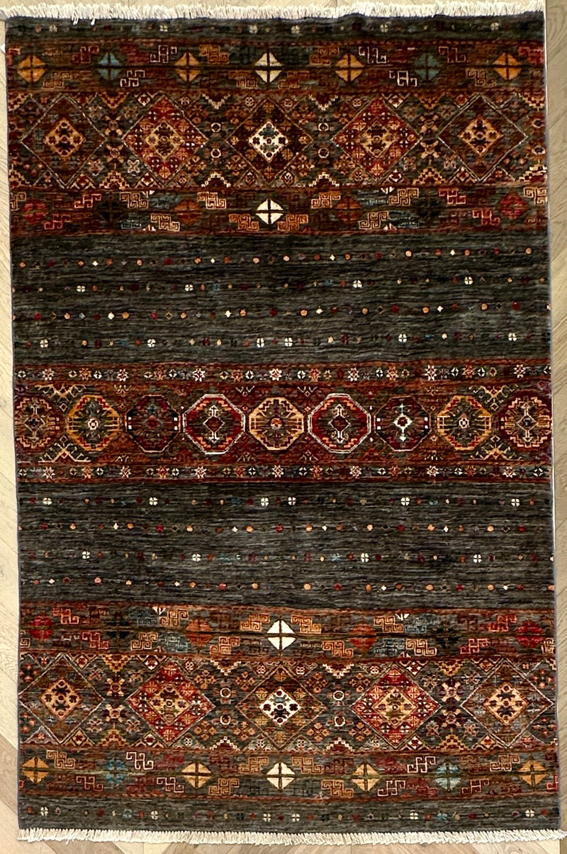 Afghan handmade rug,Chobi. Size: 214x142 cm