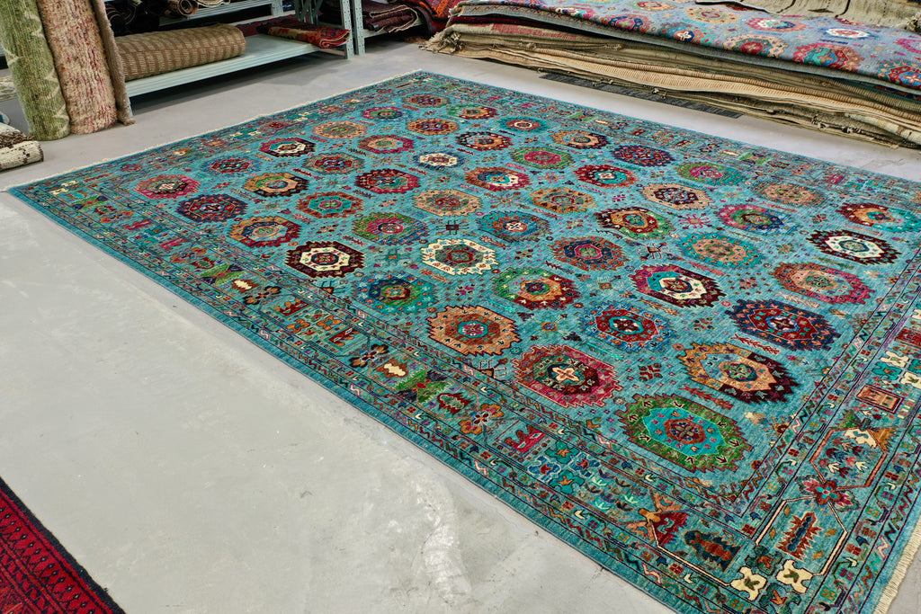 Blue base Elephants foot rug 300x400cm