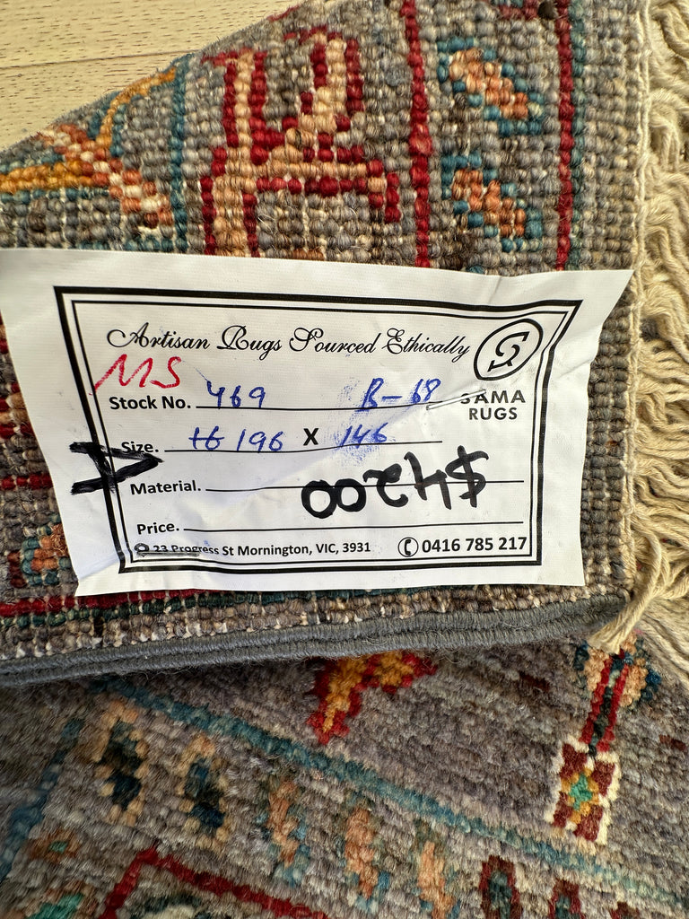 Afghan handmade rug,Chobi. Size: 196x146 cm