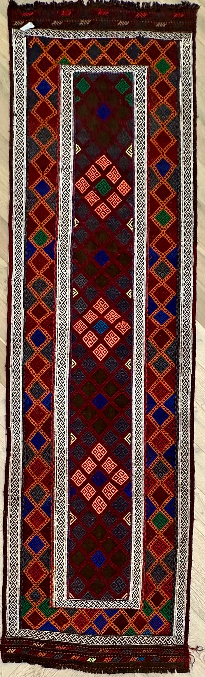 Afghan handmade Kilim runner 289x78 cm