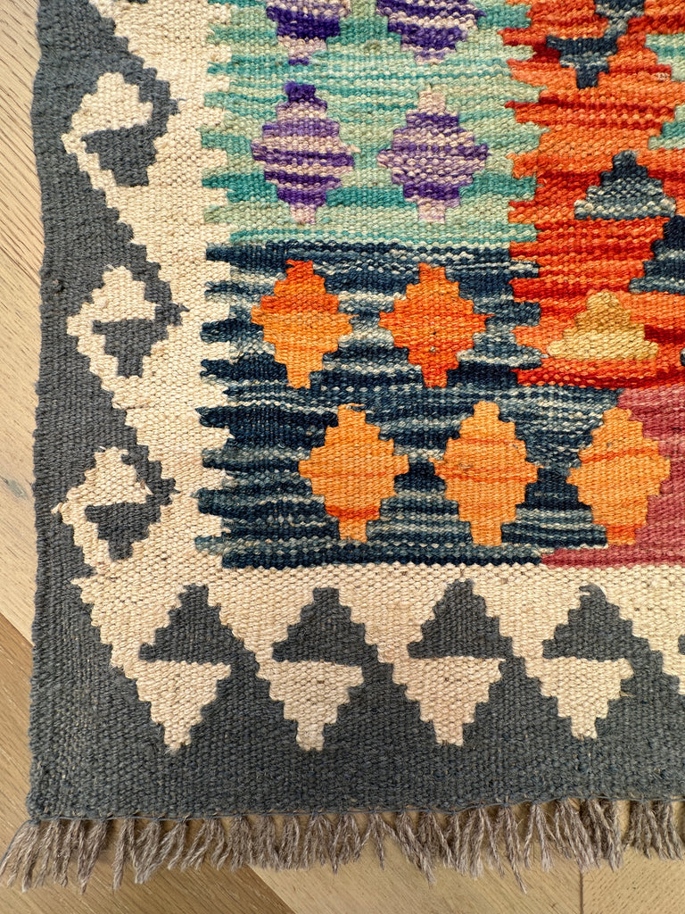 Afghan hand made Kilim runner 389x80 cm