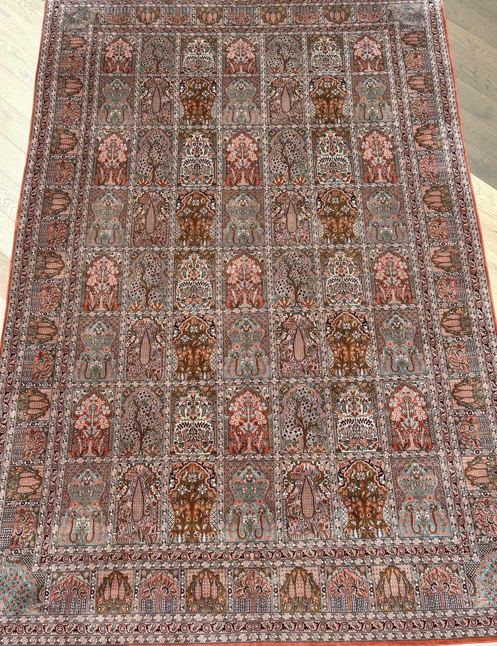 Pure Silk  handmade Persian rug 290x183cm