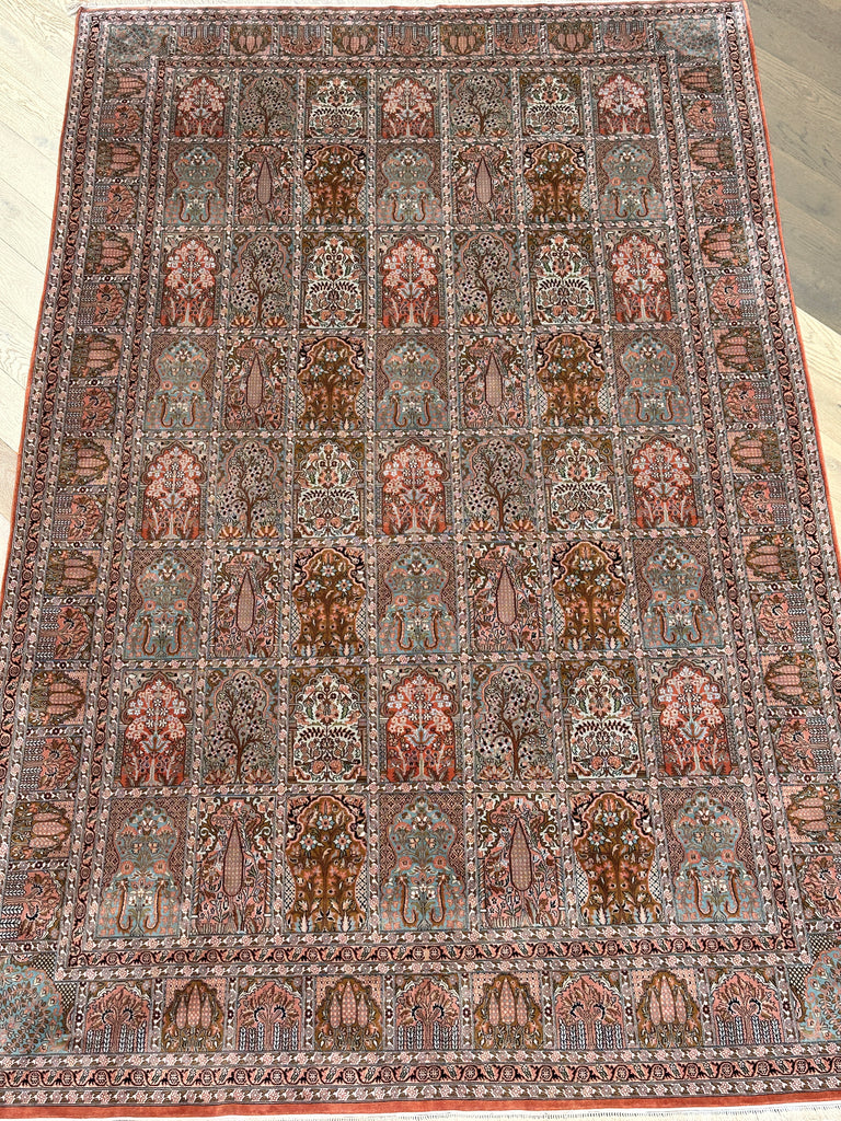 Pure Silk  handmade Persian rug 290x183cm