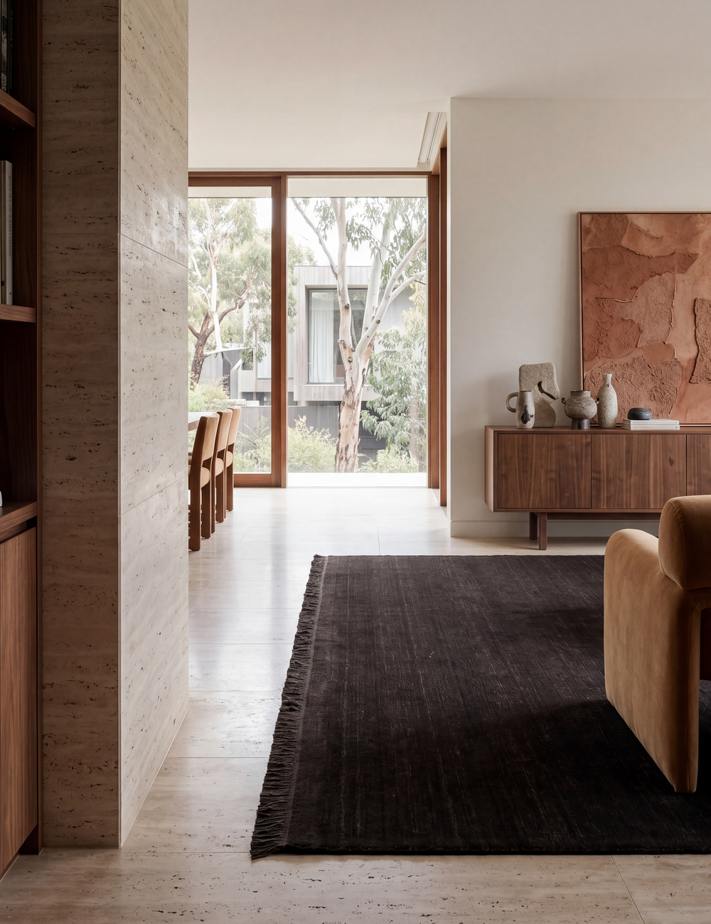 Signature Fringe Designer Rug - Coffee