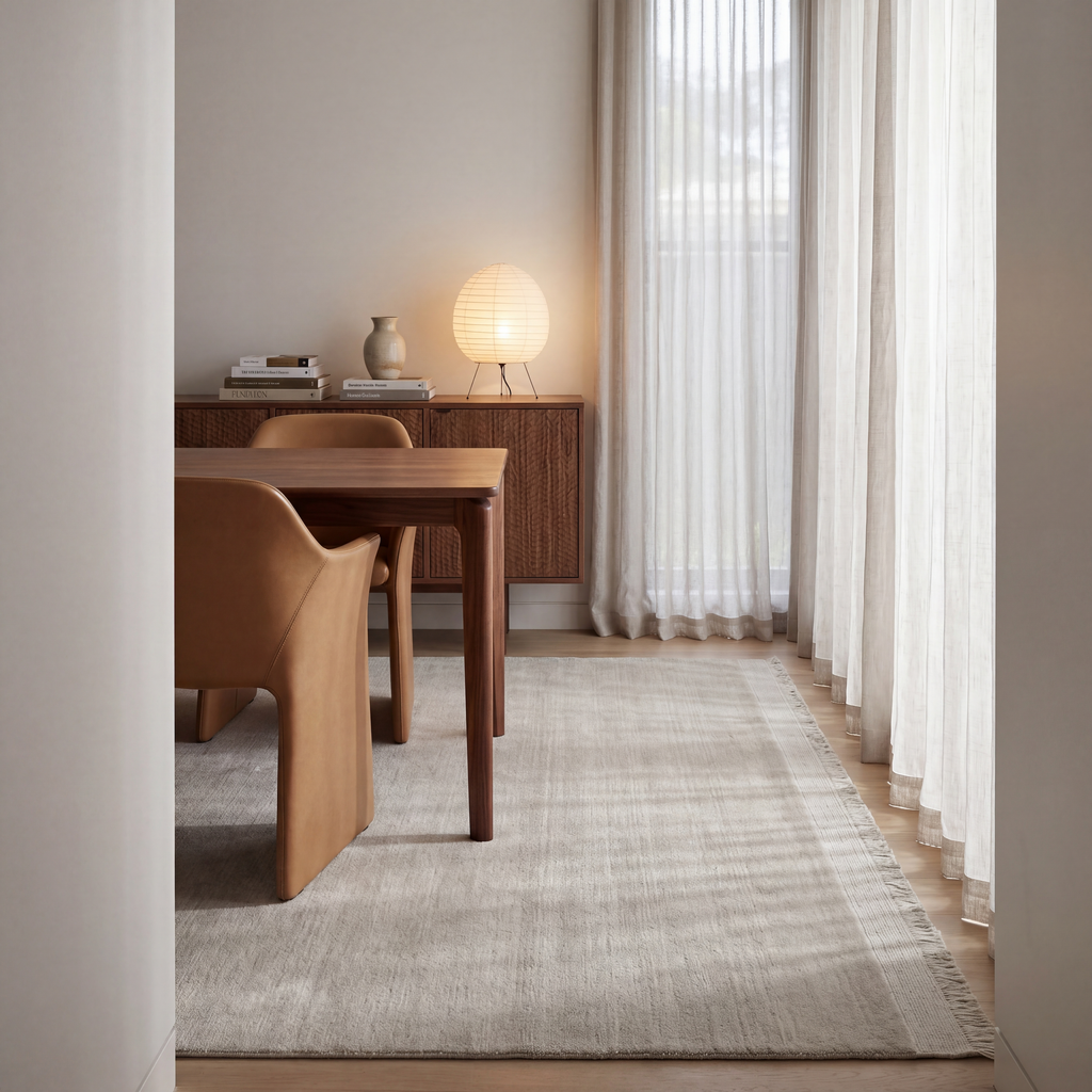 Signature Fringe Designer Rug - Light Grey