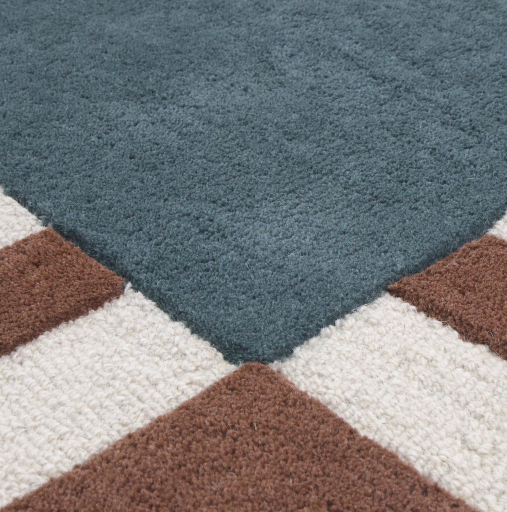 Field Designer Rug - Teal/Wine