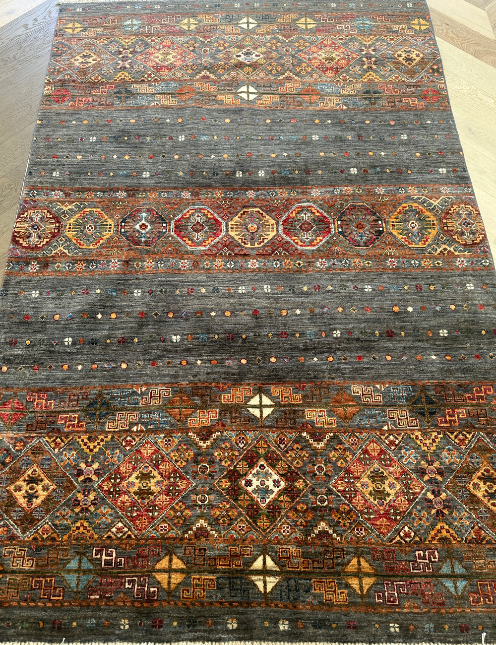 Afghan handmade rug,Chobi. Size: 214x142 cm