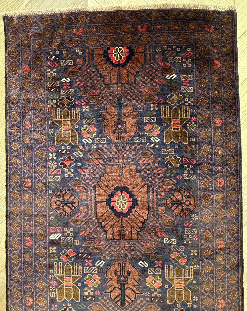 Vintage Afghan handmade Chobi runner 291x85 cm