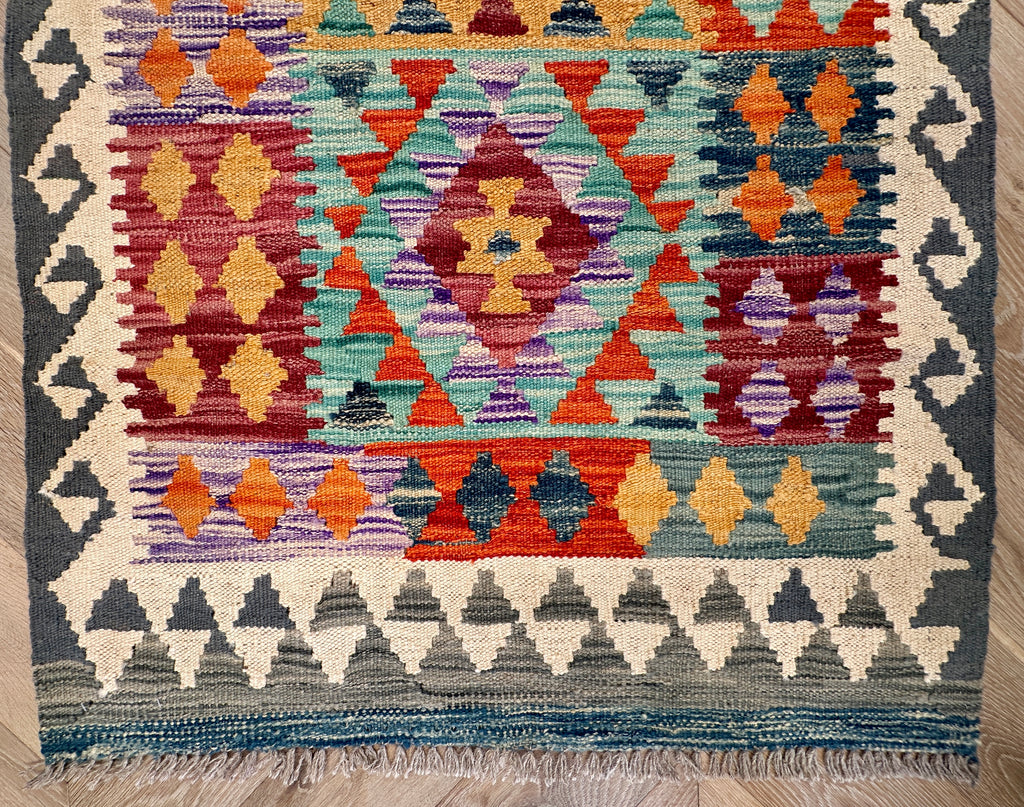 Afghan hand made Kilim runner 389x80 cm