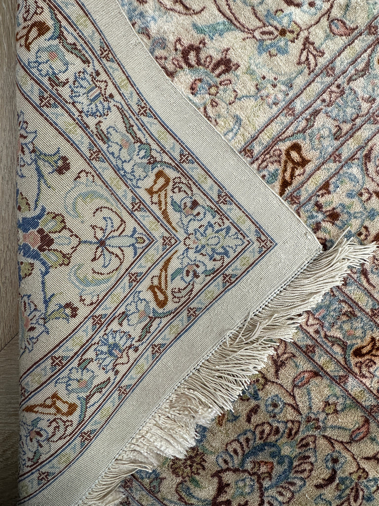 Pure Silk rare vintage handmade Persian rug 300x198 cm