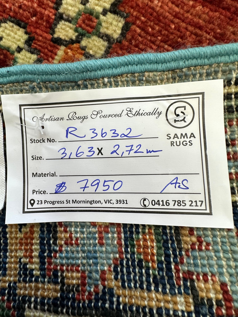 Afghan handmade rug,Chobi. Size:363x272cm