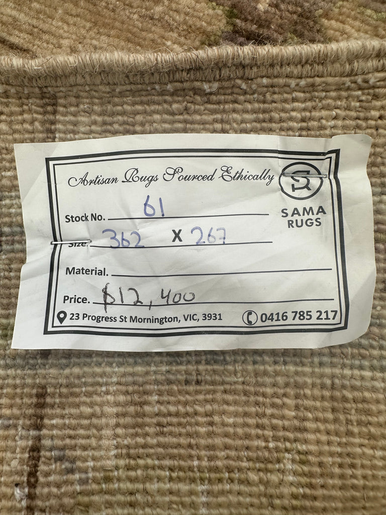 Afghan handmade rug,Chobi. Size:362x267 cm