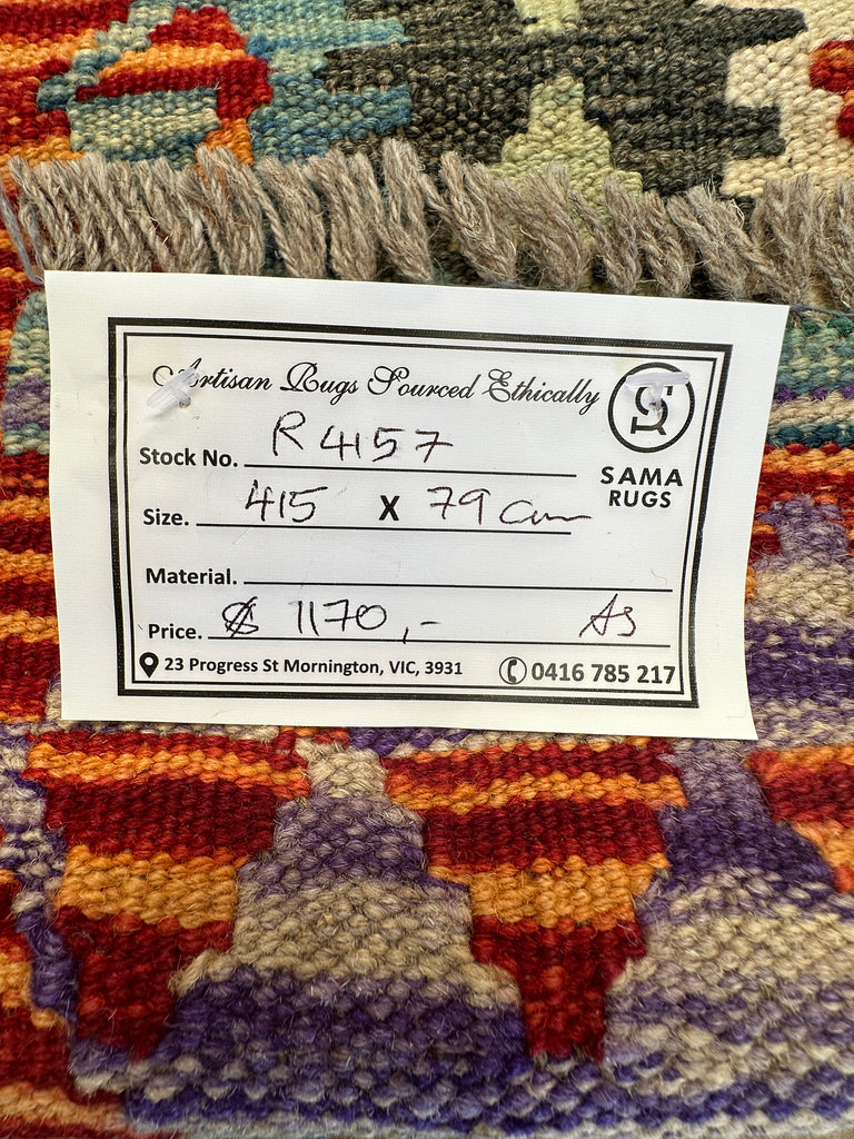 Afghan hand made Kilim runner 415x79cm