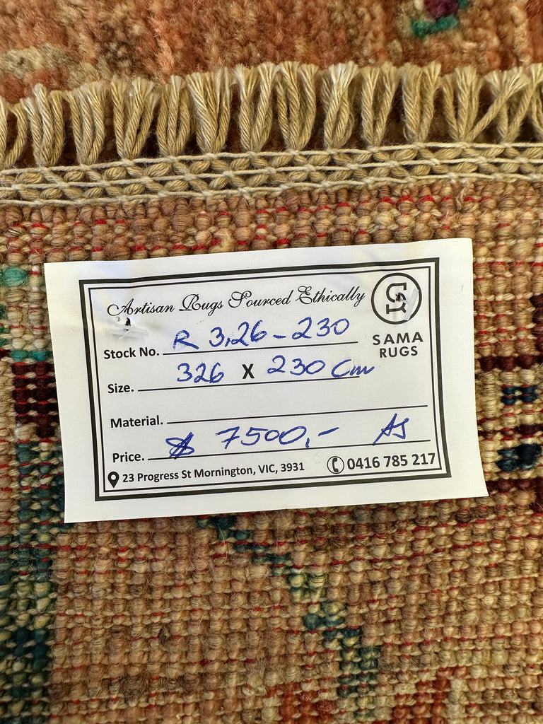 Afghan handmade rug,Chobi. Size:326x240 cm