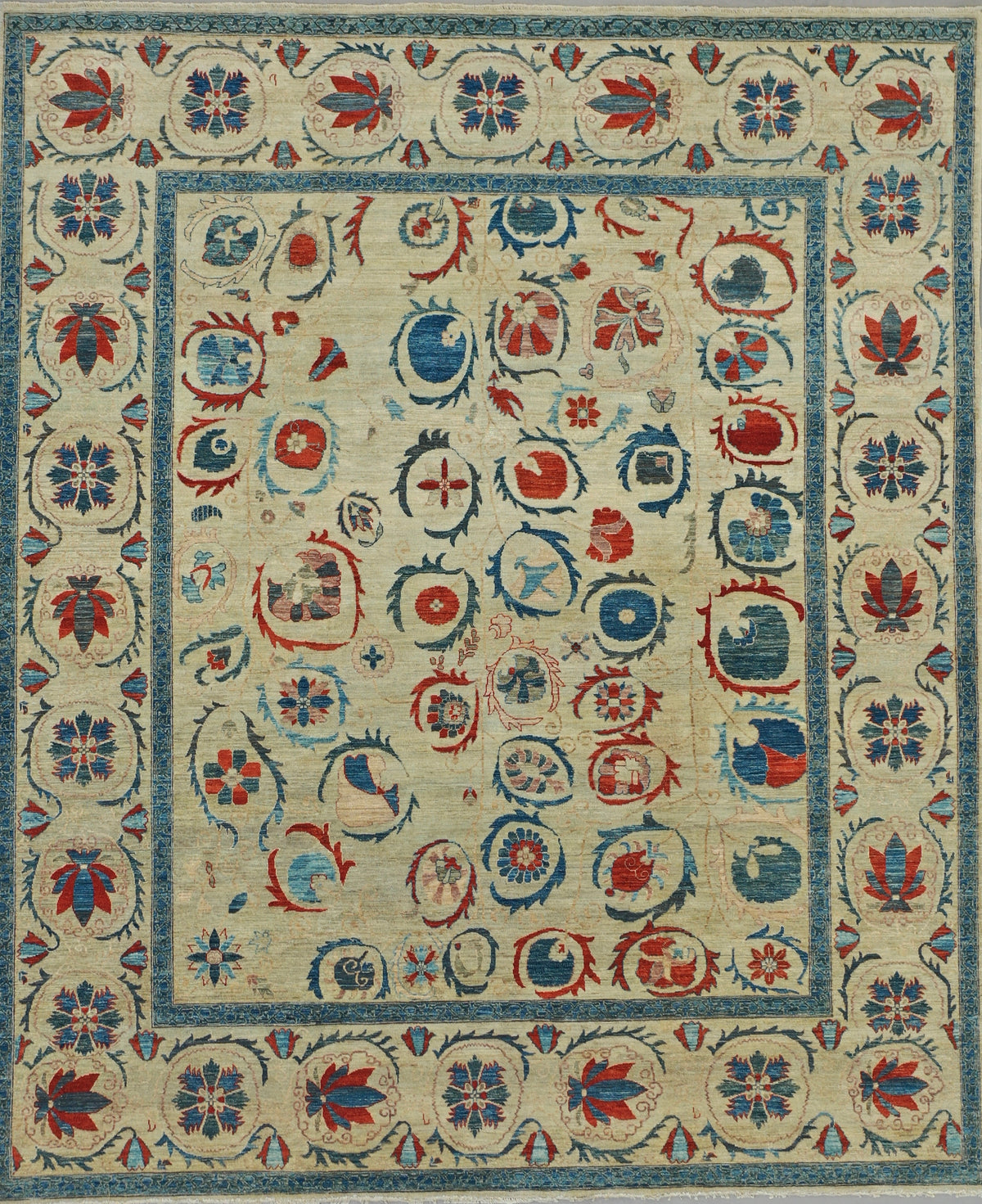 Afghan Oushak Area Rug, 254x302cm