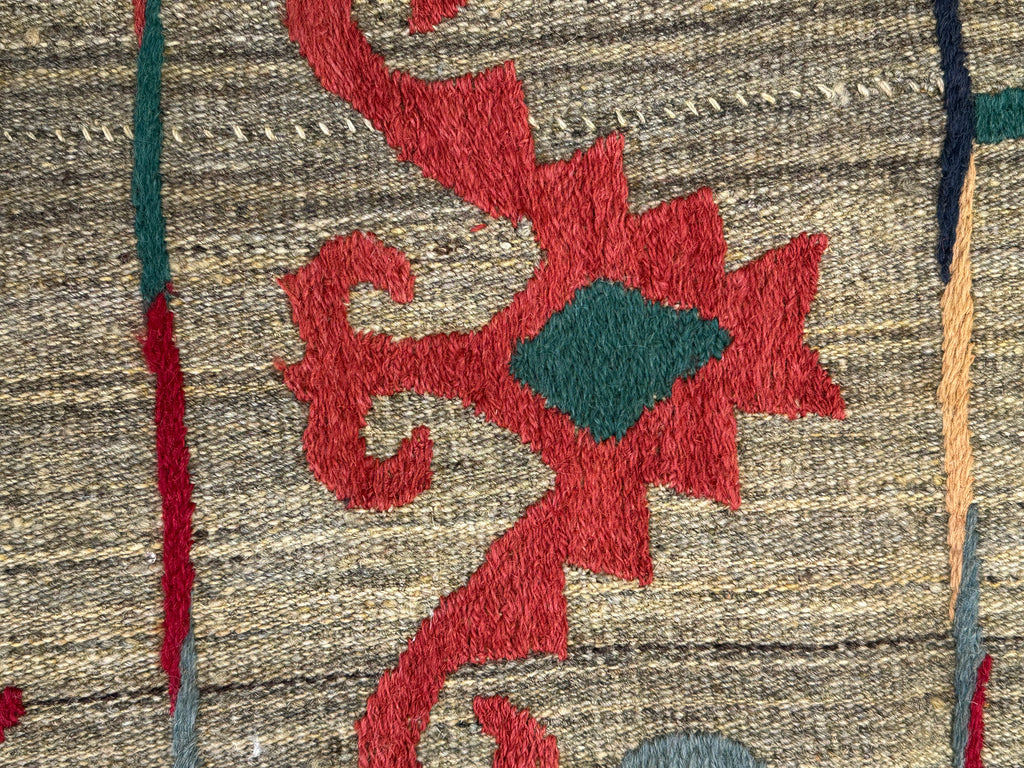 Afghan handmade tribal rug Suzani, size 202x149 cm