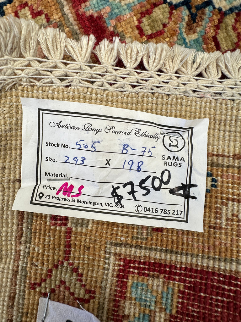 Afghan handmade rug,Chobi . Size: 293x198 cm