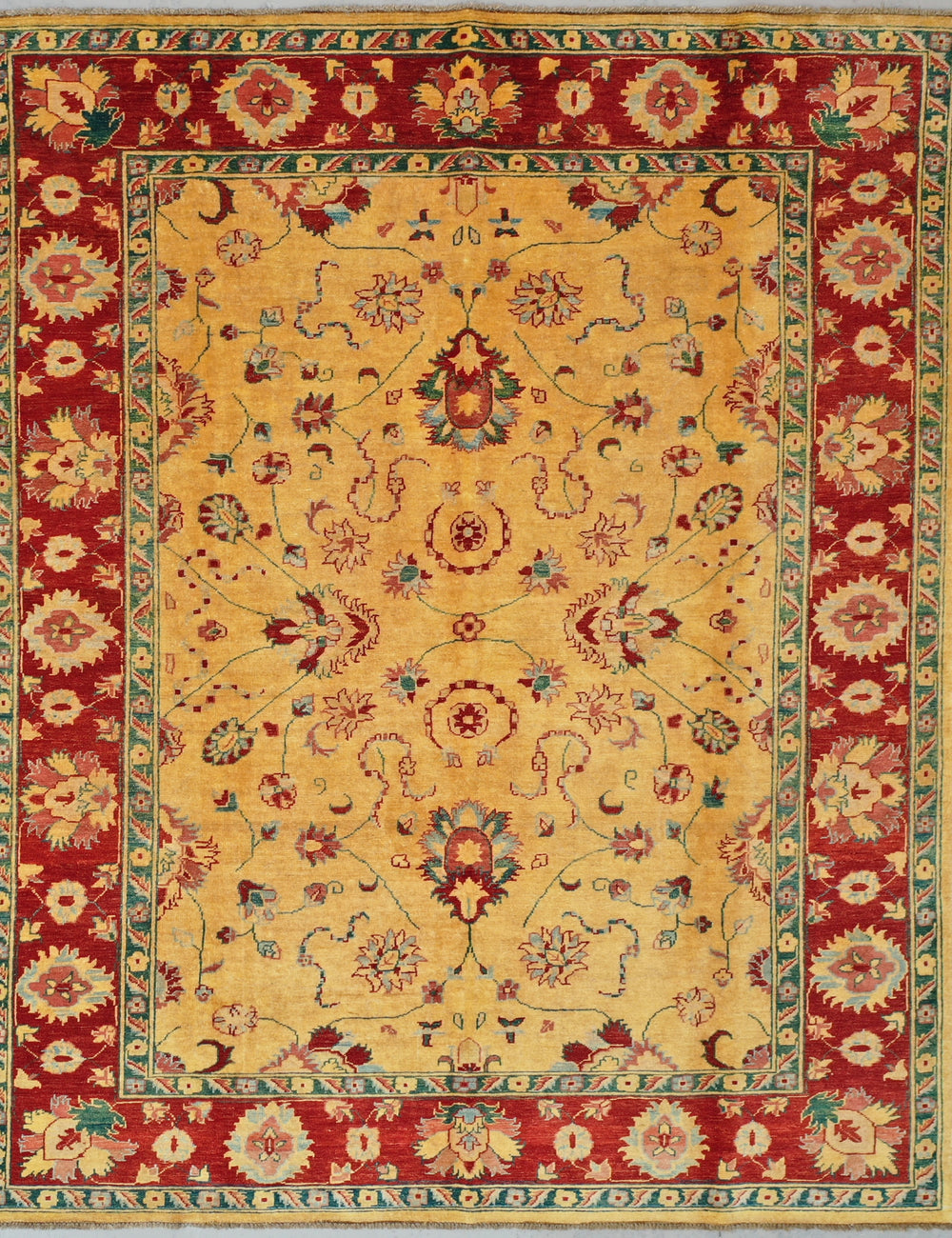 Handmade Chobi zeiglar yellow rug 231x190cm
