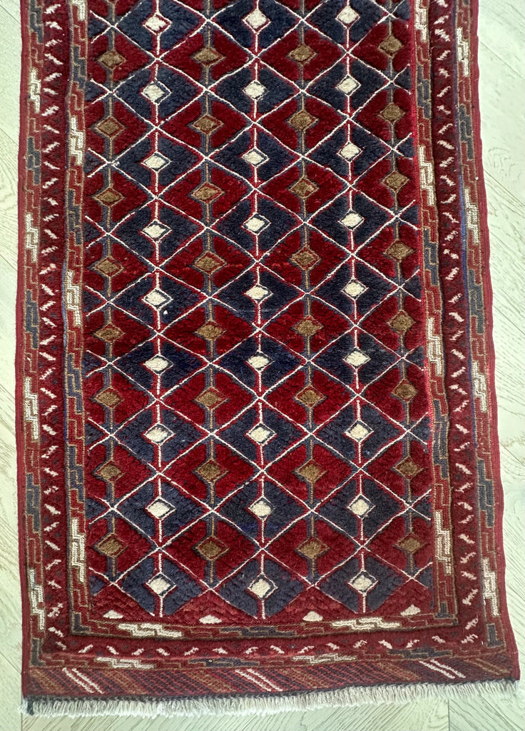 HANDMADE AFGHAN MUSHWANI KILIM | 213x62 CM|