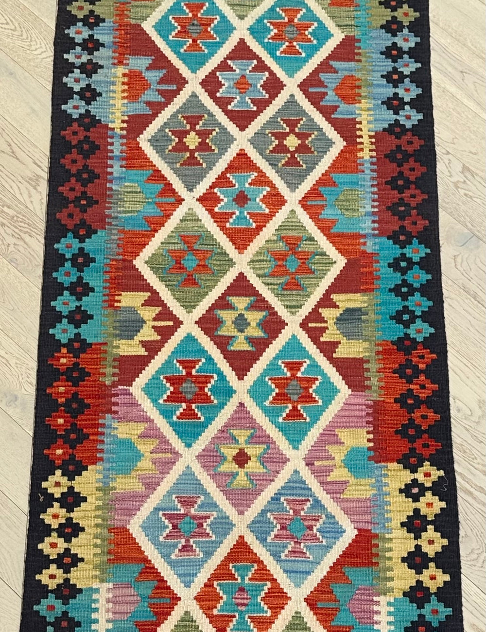 Afghan hand made Kilim runner 305x86 cm
