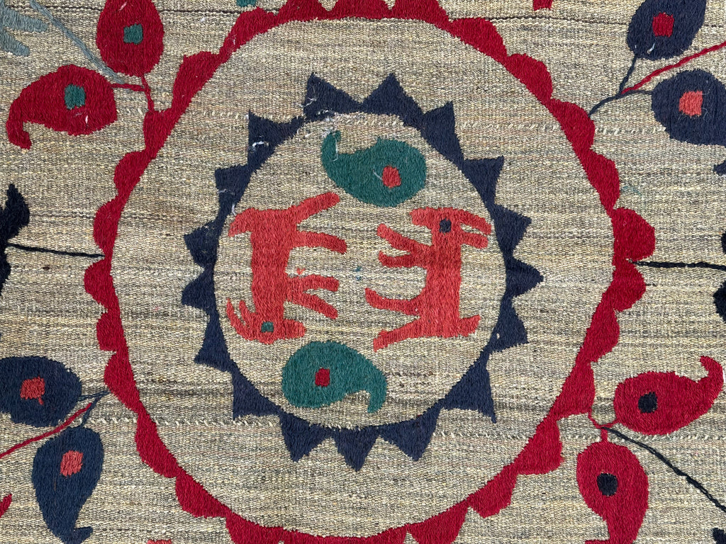 Afghan handmade tribal rug Suzani, size 202x149 cm