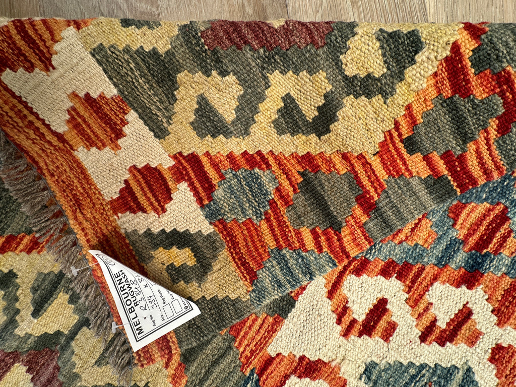 Afghan hand made Kilim runner 384x86 cm