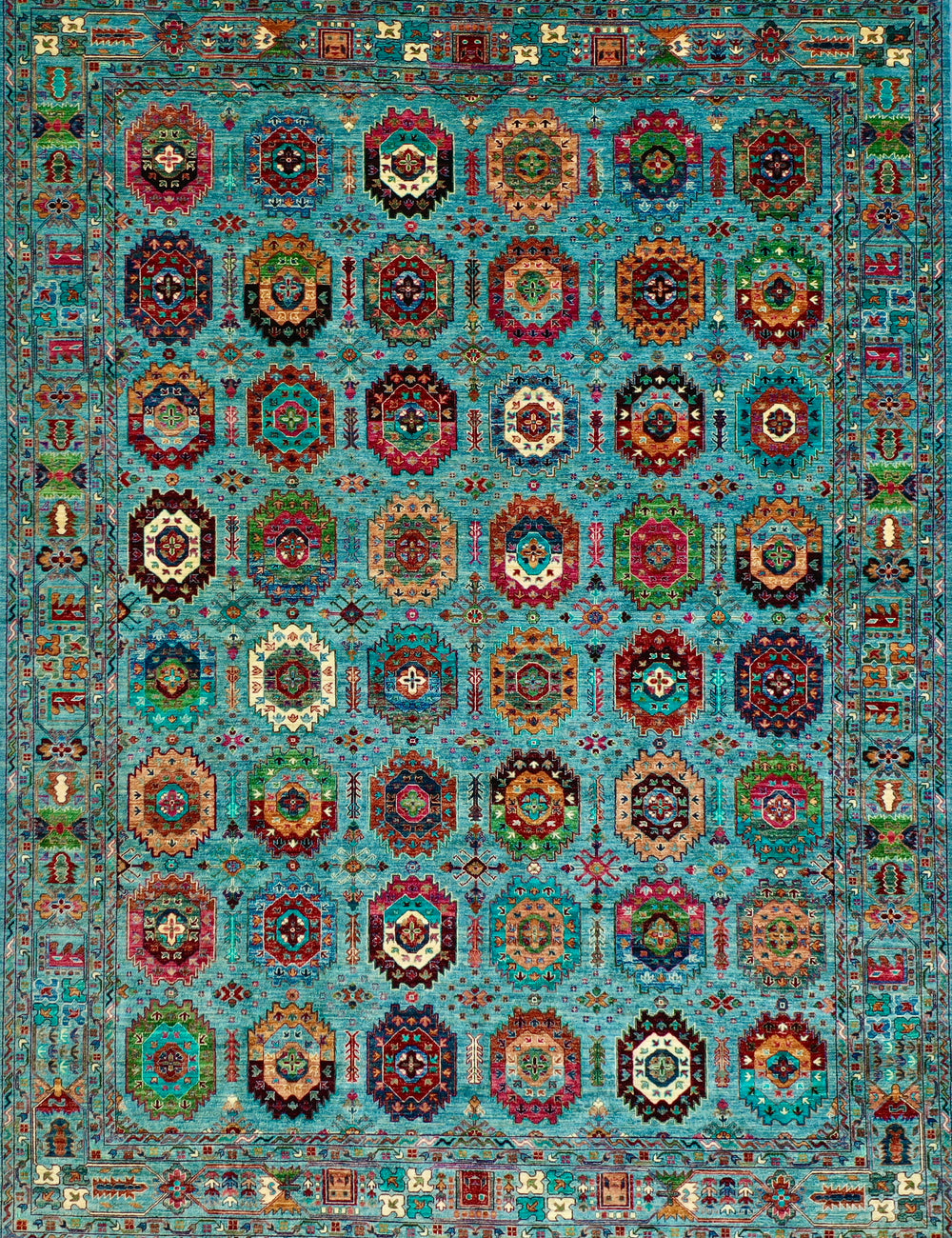 Blue base Elephants foot rug 300x400cm