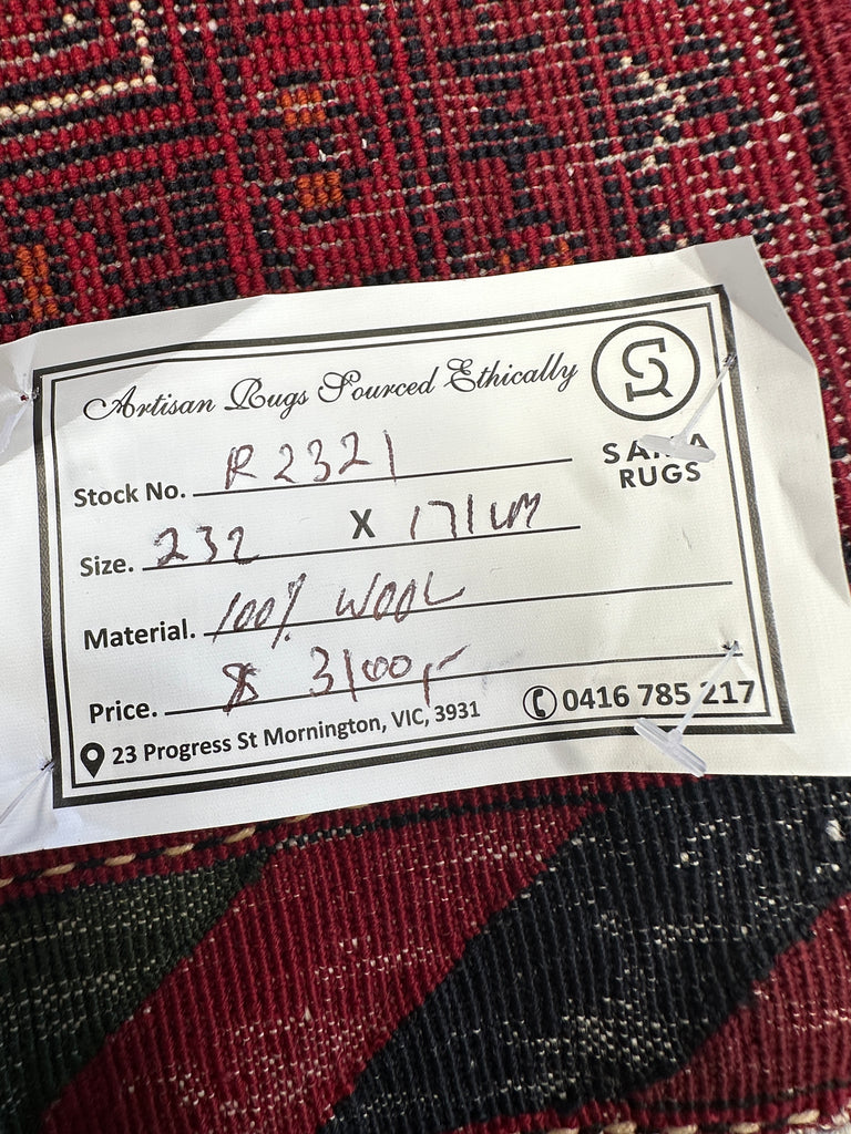 Afghan elephant foot rug 232x171 cm