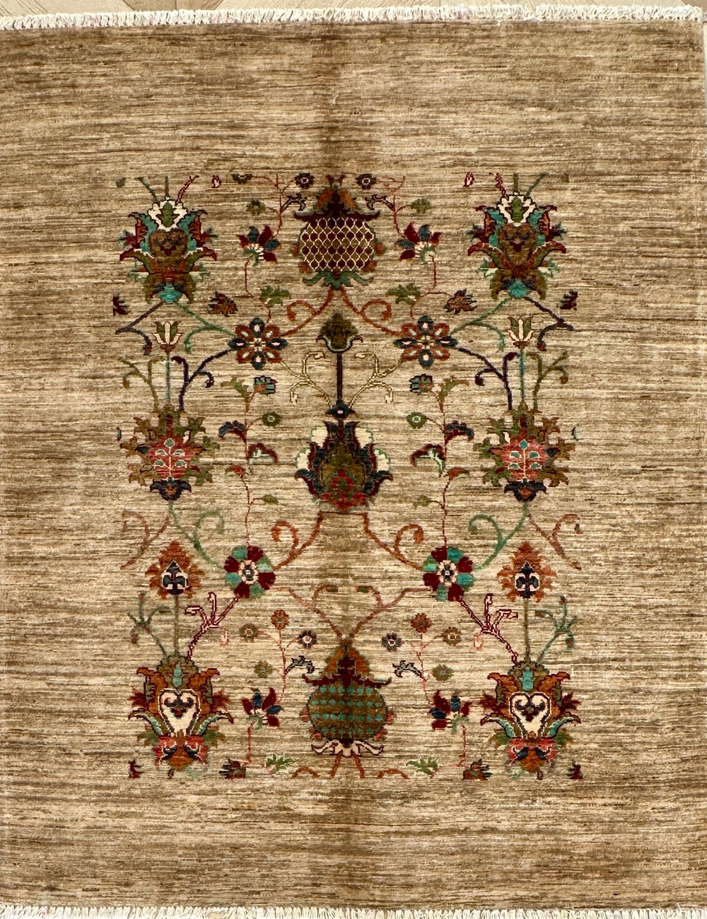 Afghan handmade rug,Chobi . Size: 184x152 cm