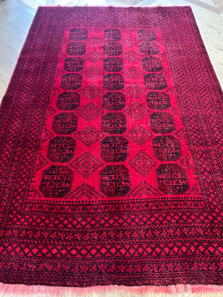 Rare Afghan Turkman elephant foot rug  295x200 cm