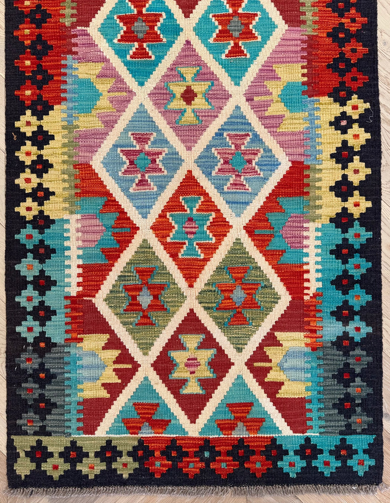 Afghan hand made Kilim runner 305x86 cm