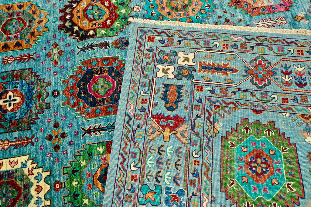 Blue base Elephants foot rug 300x400cm