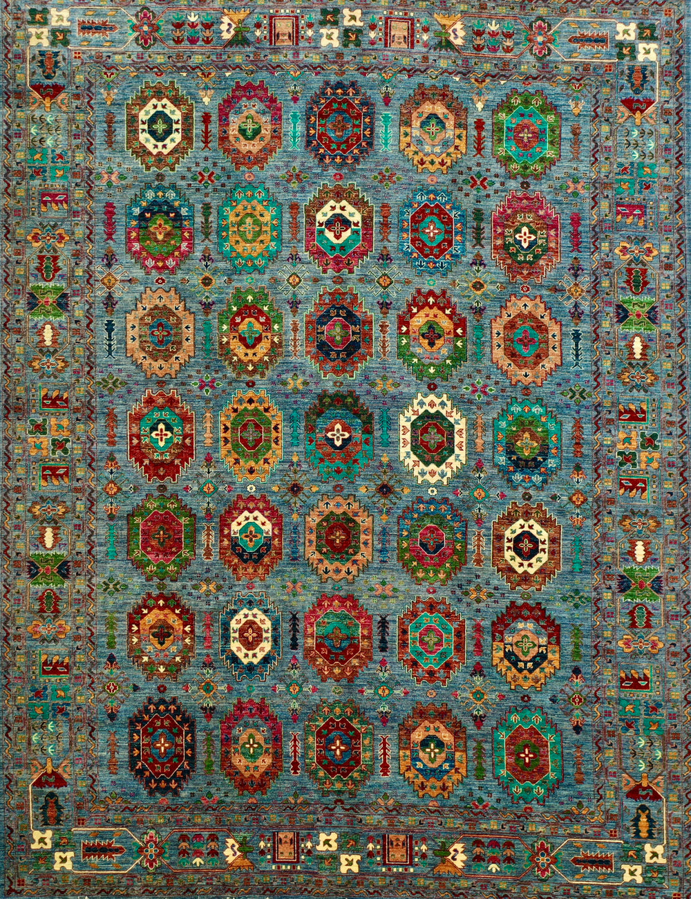 Blue base Elephants foot rug 310x404cm