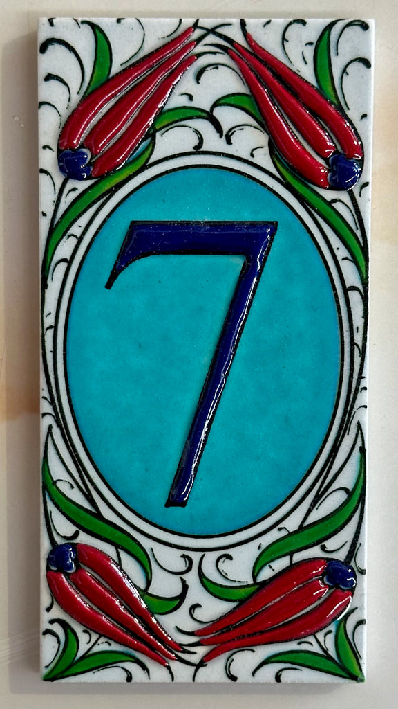 Handmade Hand Painted Turkish Door Numbers| HOUSE NUMBER