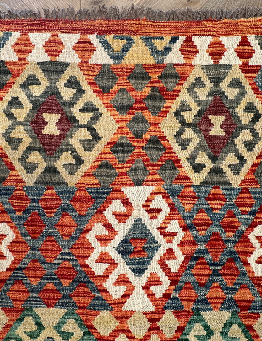 Afghan hand made Kilim runner 384x86 cm