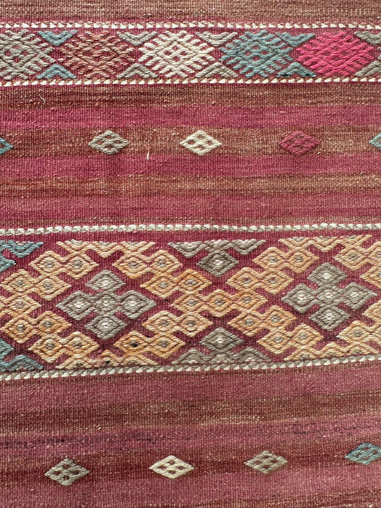 Hand woven Turkish vintage rug 220x186 cm
