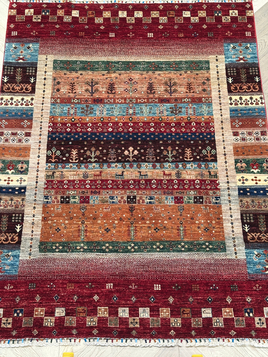 Afghan handmade rug,Chobi. Size: 208x153 cm