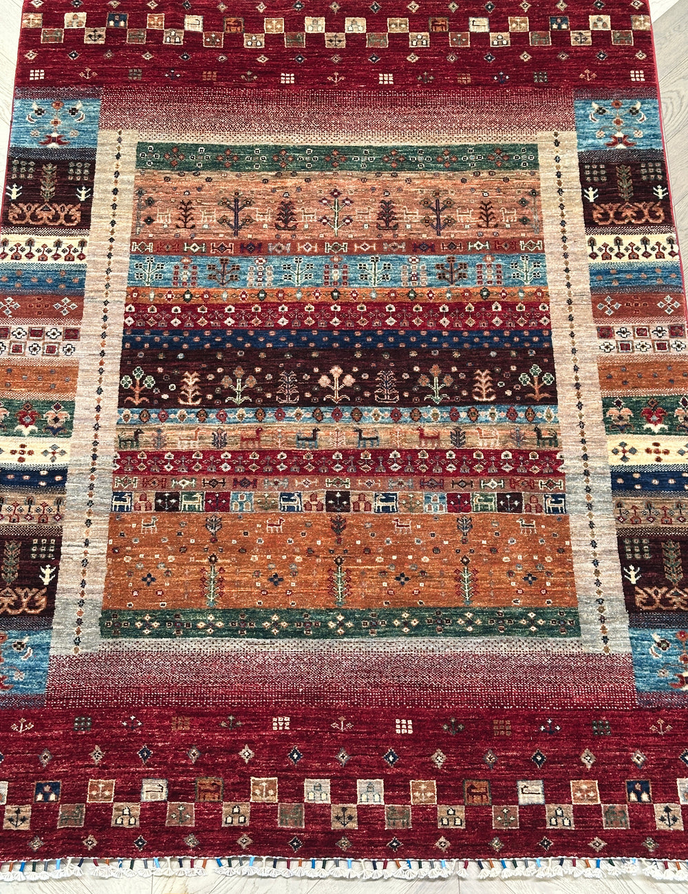 Afghan handmade rug,Chobi. Size: 208x153 cm