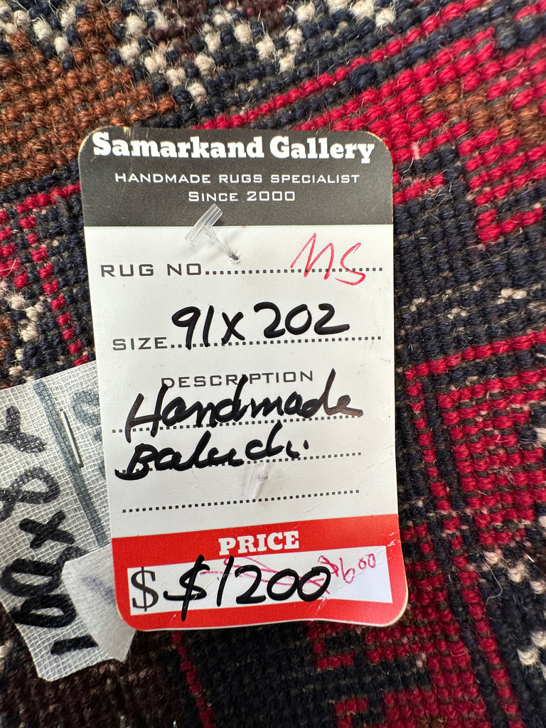 Tribal Baluchi handmade runner 202x91 cm