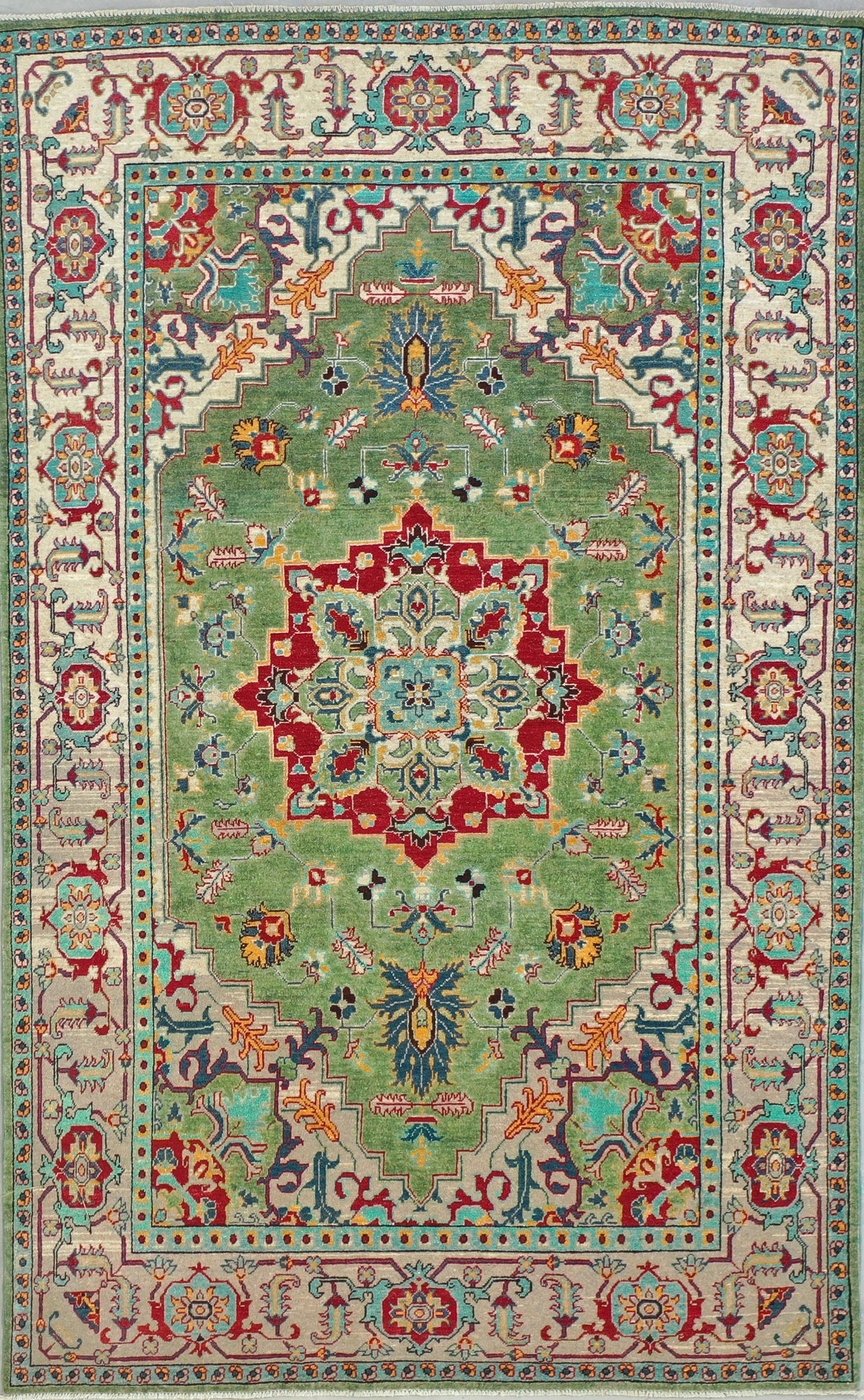 Green Kazak handmade rug 307x192cm