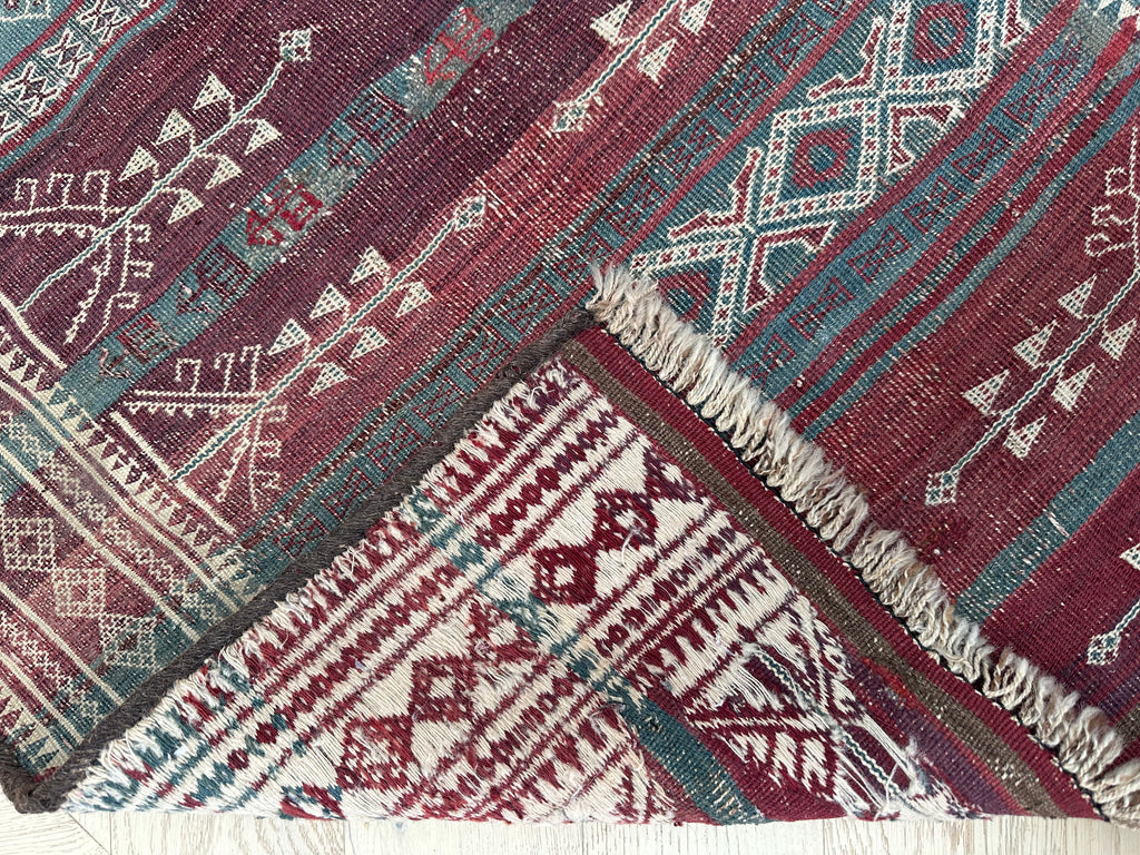 Vintage Afghan handmade Kilim(QALAE NAW) runner 235x83 cm