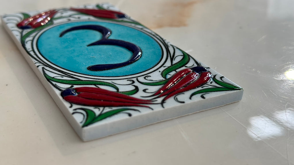 Handmade Hand Painted Turkish Door Numbers| HOUSE NUMBER