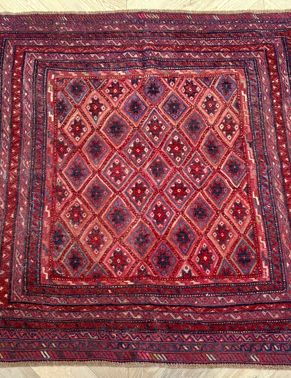 HANDMADE AFGHAN MUSHWANI KILIM | 136x126 CM|