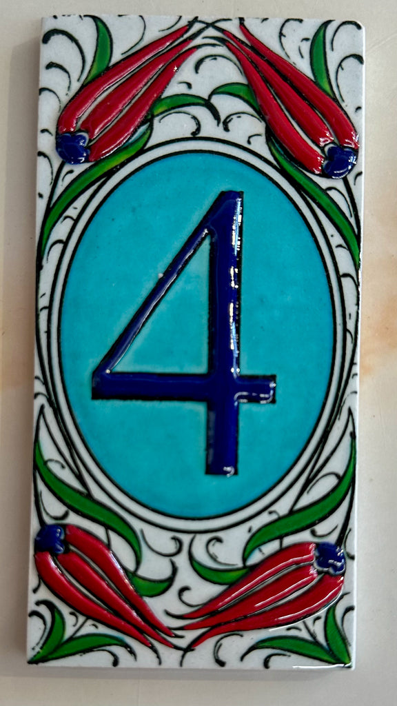 Handmade Hand Painted Turkish Door Numbers| HOUSE NUMBER