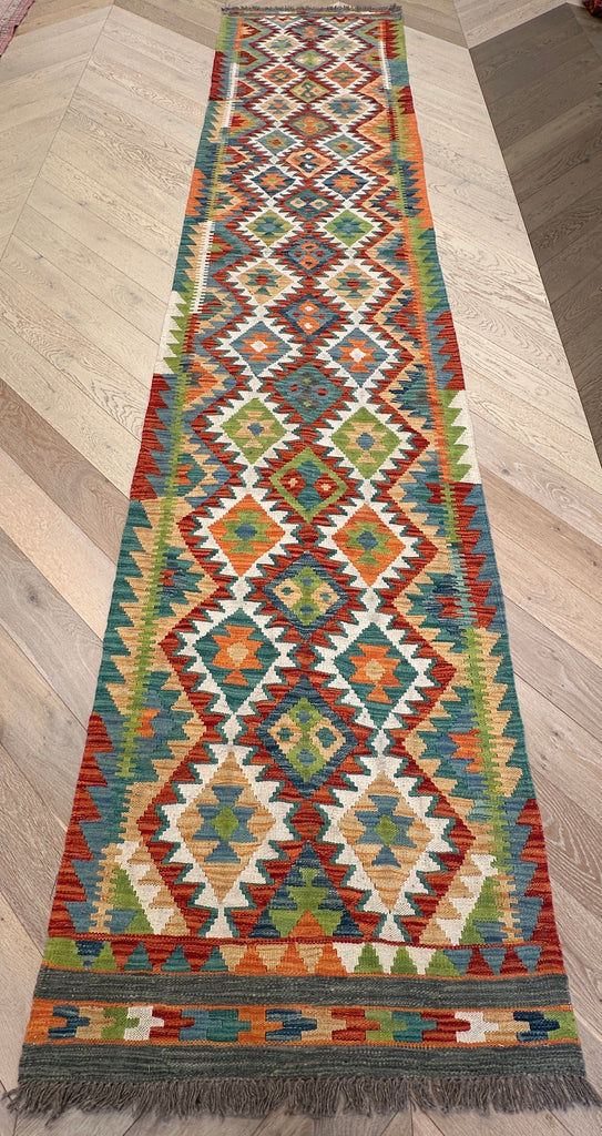 Afghan hand made Kilim runner 396x81 cm