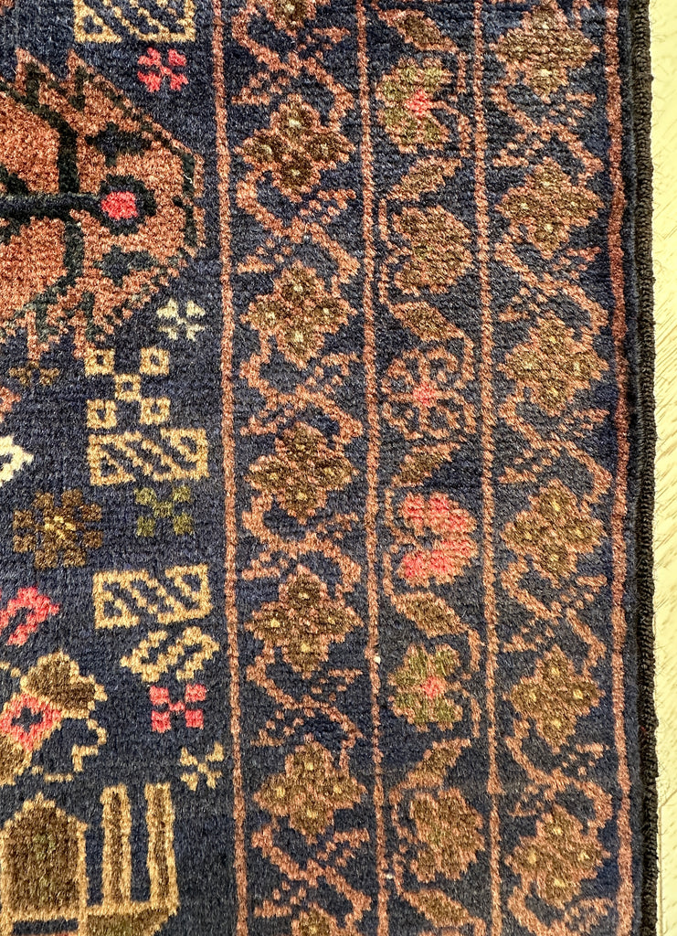 Vintage Afghan handmade Chobi runner 291x85 cm