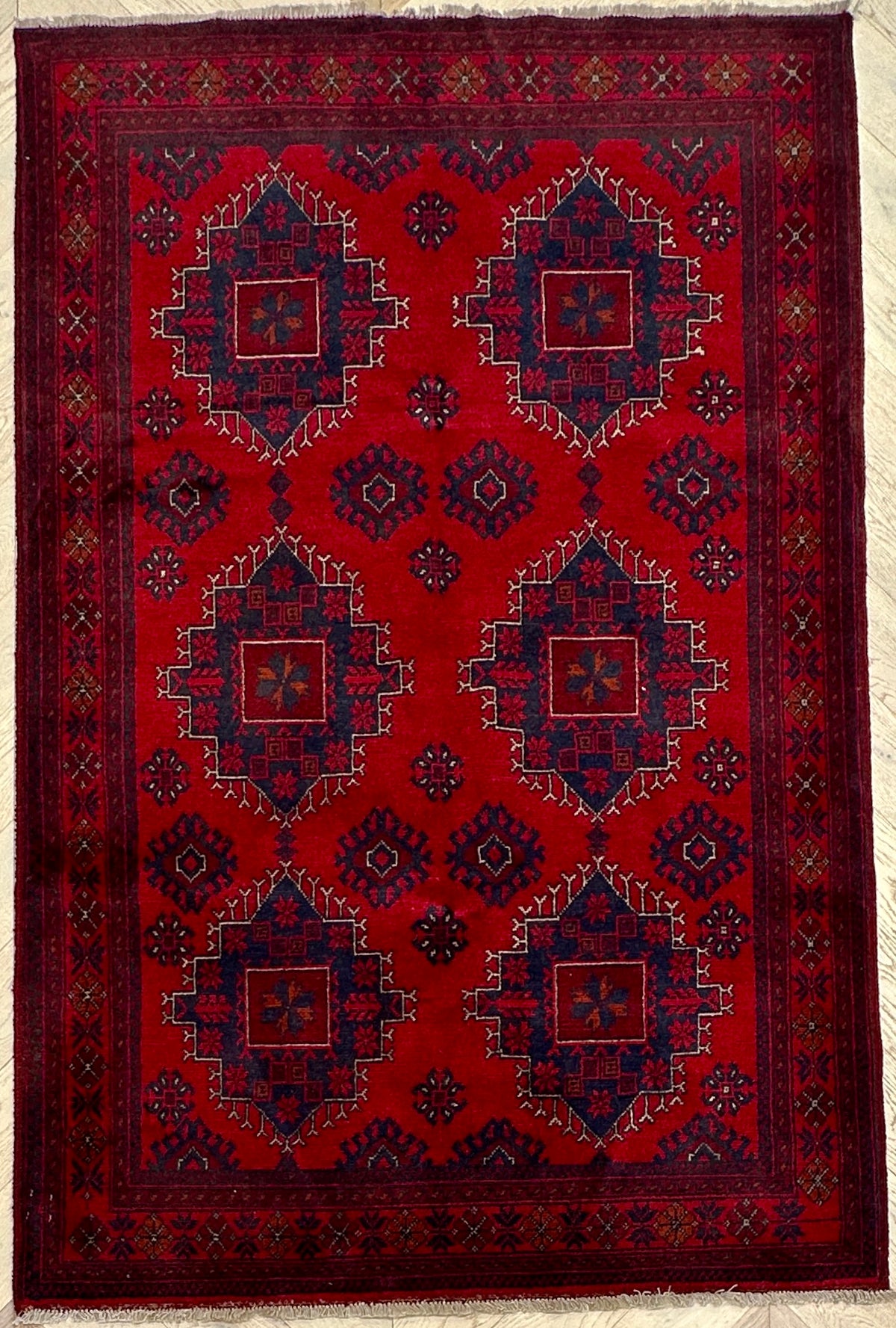 Afghan elephant foot rug 192x128 cm