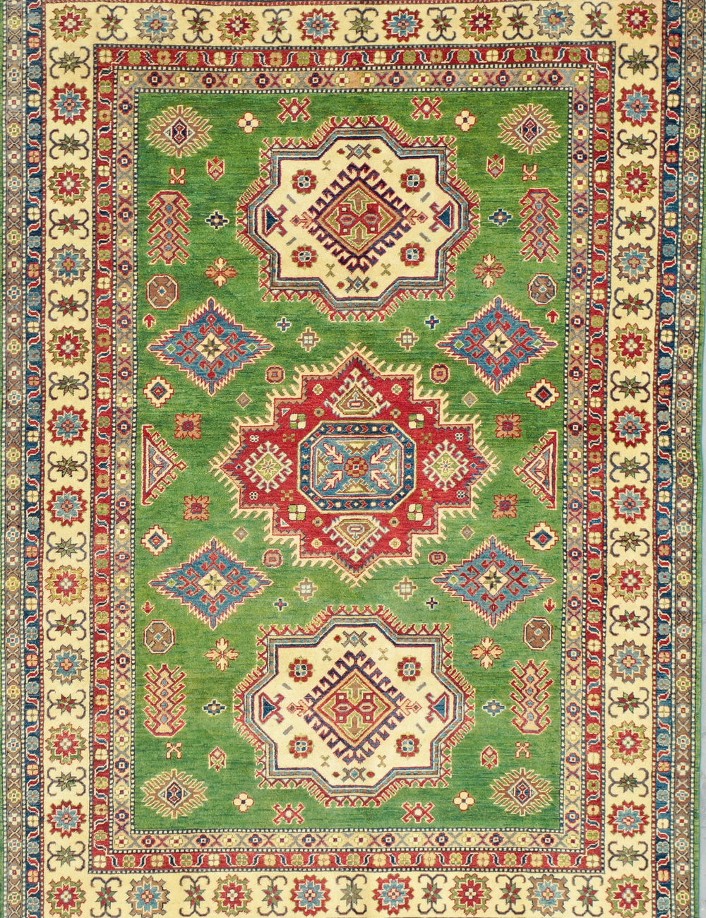 Green Kazak handmade rug 295x207cm